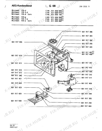 Взрыв-схема микроволновой печи Aeg MC 135 - W - Схема узла Section3